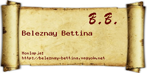 Beleznay Bettina névjegykártya
